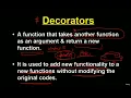 156 Decorators Advanced function Concepts basics