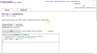 Codingbat - helloName Java