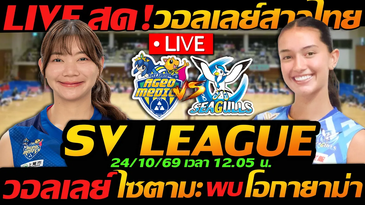 LIVE สด !! วอลเลย์บอลสด ไซตามะ อาเกโอะ เมดิกส์ พบ โอกายาม่า ซีกัลส์ SV LEAGUE วอลเลย์บอลลีกญี่ปุ่น