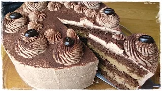 Dreifarbige Schokoladentorte | Triple Chocolate Mousse Cake | Mousse-Au-Chocolate-Torte | Rezept. 