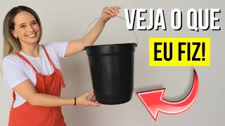 OLHA O QUE EU FIZ com esse BALDE de PLÁSTICO!! VEM VER COMO FICOU! DO LIXO AO LUXO