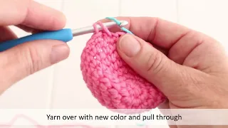 Crochet Invisible Color Change left handed