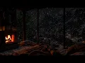 No Ads- 🔥 Snowstorm Night ASMR | Warm Cabin Sounds for Deep Sleep \u0026 Stress Relief