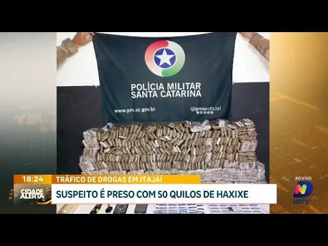 Polícia Militar detém suspeito com 50 kg de haxixe em Itajaí
