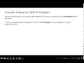 Example Frequency Table Histogram