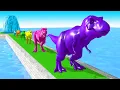 Download Lagu Paint Animals Dinosaur T-Rex Herbivores and Carnivores Dinosaurs Fountain Crossing Animal Cartoon