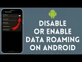 How To Turn ON or Turn OFF Data Roaming On Android Full Tutorial