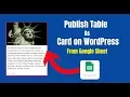 Publish table as card on WordPress from Google Sheet