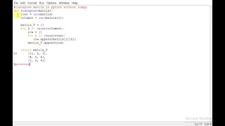 transpose matrix in python without numpy
