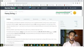 Solve Funny String Problem on Hacker Rank using C