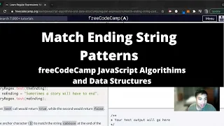 Match Ending String Patterns Regular Expressions freeCodeCamp tutorial