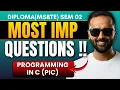 Programming in C PIC Most Important Questions Diploma MSBTE Sem 02 Pradeep Giri Sir