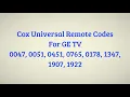 Cox Universal Remote Codes