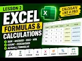 Excel for Beginners Formulas Calculations SUM AVERAGE MAX MIN More