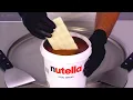 Nutella \u0026 White Chocolate — Ice Cream Rolls | Satisfying Visual ASMR