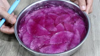 Bánh Khoai Môn Lá Cẩm siêu ngon dễ làm