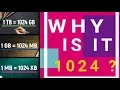 Why 1024 Why not 1000 Why Binary Conversion uses 1024 Why 1 MB 1024 KB BITS TO BYTES