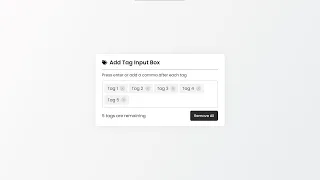 Add Tag Input Box Using HTML CSS and JavaScript with Source Code