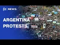 Download Lagu Argentinians protest against President Milei's vetoes on education and health funds