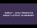 Array Java primitive array layout in memory
