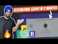 How to make Testimonial Slider with Bootstrap Using ChatGPT in 2 Minutes ChatGPT Tutorials