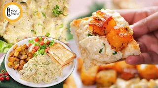 Creamy Garlic Butter Eggs with Crispy Diced Potatoes Recipe By Food Fusion