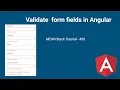 How to Validate login form in Angular MEAN Stack tutorial