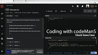 Codewars 8 kyu Check Same Case if else JavaScript