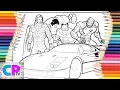Avengers Superheroes Super Speed Coloring Pages Ferrari F40 and Superheroes Coloring Pages Tv