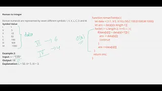 Interview Questions Roman to Integer JavaScript NodeJS leetcode
