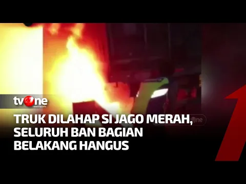 Ban Pecah, Truk Terbakar di Tol JORR