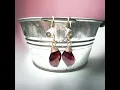 Beautiful Handmade Natural Mozambique Garnet Earrings Solid 18k Yellow Gold