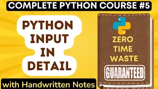 Python Input Function in Detail with Handwritten Notes in Hindi Python Tutorial -