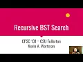 Recursive BST Search