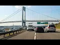 swimming through traffic under the Verrazano bridge