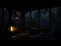 Download Lagu Fireplace and Gentle Rain Sounds in Wooden Cabin Roof | Relax \u0026 Sleep Ambience
