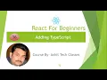 React JS-Typescript Tutorial - Adding TypeScript create react component using typescript