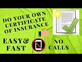 Create your own Certificate of Insurance