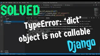 TypeError dict object is not callable