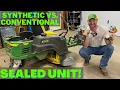 Zero Turn Transmission Oil Change on SEALED Hydro Gear Synthetic vs Conventional Oil