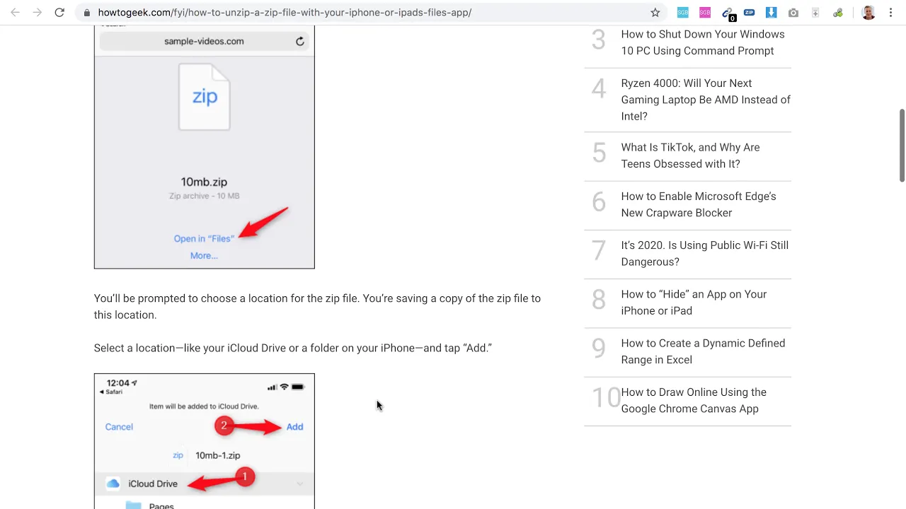How to save and Unzip a Zip File on a Windows Computer Windows 10. 