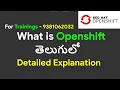 OpenShift in Telugu OpenShift Installation OpenShift Architecture