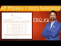 AP Physics 1 2023 FRQ 2 solutions AP Phy 1 2023 FRQ 2 answers AP phy 1 FRQ answers AP phy 1 FRQ sol
