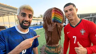 أكبر كيكة كأس العالم بالشوكولاتة 🍫😱