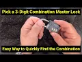 Lock Picking Decode a 3-Digit Combination Master Lock