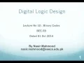 Lecture No 10 BInary Codes - Digital Logic Design