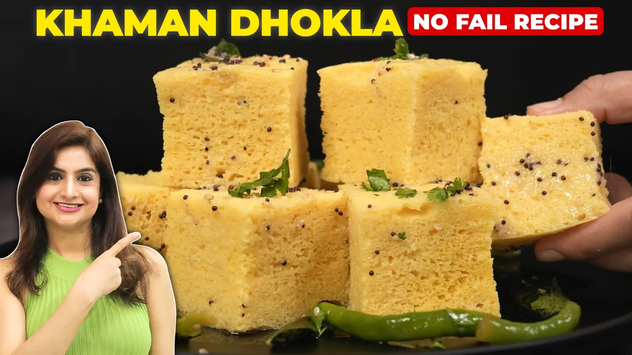 Soft and Perfect Instant Khaman Dhokla - Besan Dhokla   Authentic Gujarati Snack