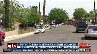 Taft Police to ticket address violations