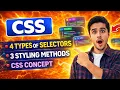 Day 2 CSS Tutorial - for Beginners in Urdu 4 Types of Selectors 3 Styling Methods CSS Concept