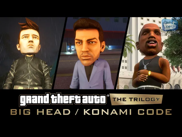 GTA Trilogy Definitive Edition - Big Head Mode (Konami Code Easter Egg)